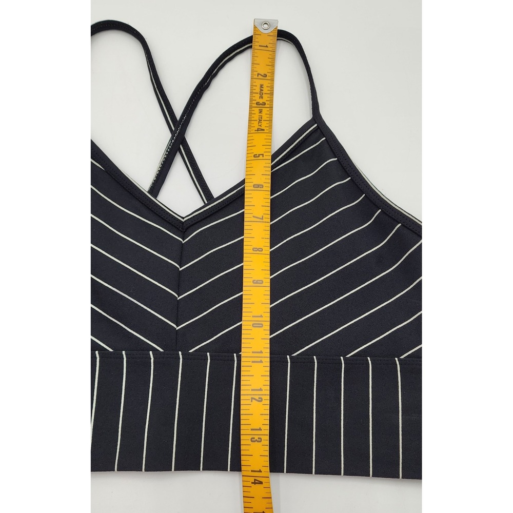 Glyder Striped Activewear Set Womens Large Black White Crossback Yoga EXC - Picture 11 of 16